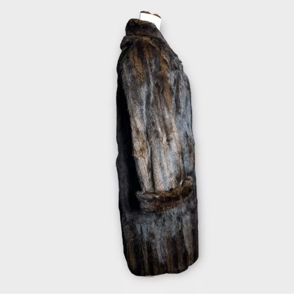 Vintage Fur Women’s Coat Size XS Brown Long Unbranded - Picture 5 of 14